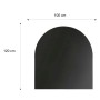Schwarze Valo Stahlbodenplatte Rundbogen, 100x120 cm, für Kamin & Ofen.