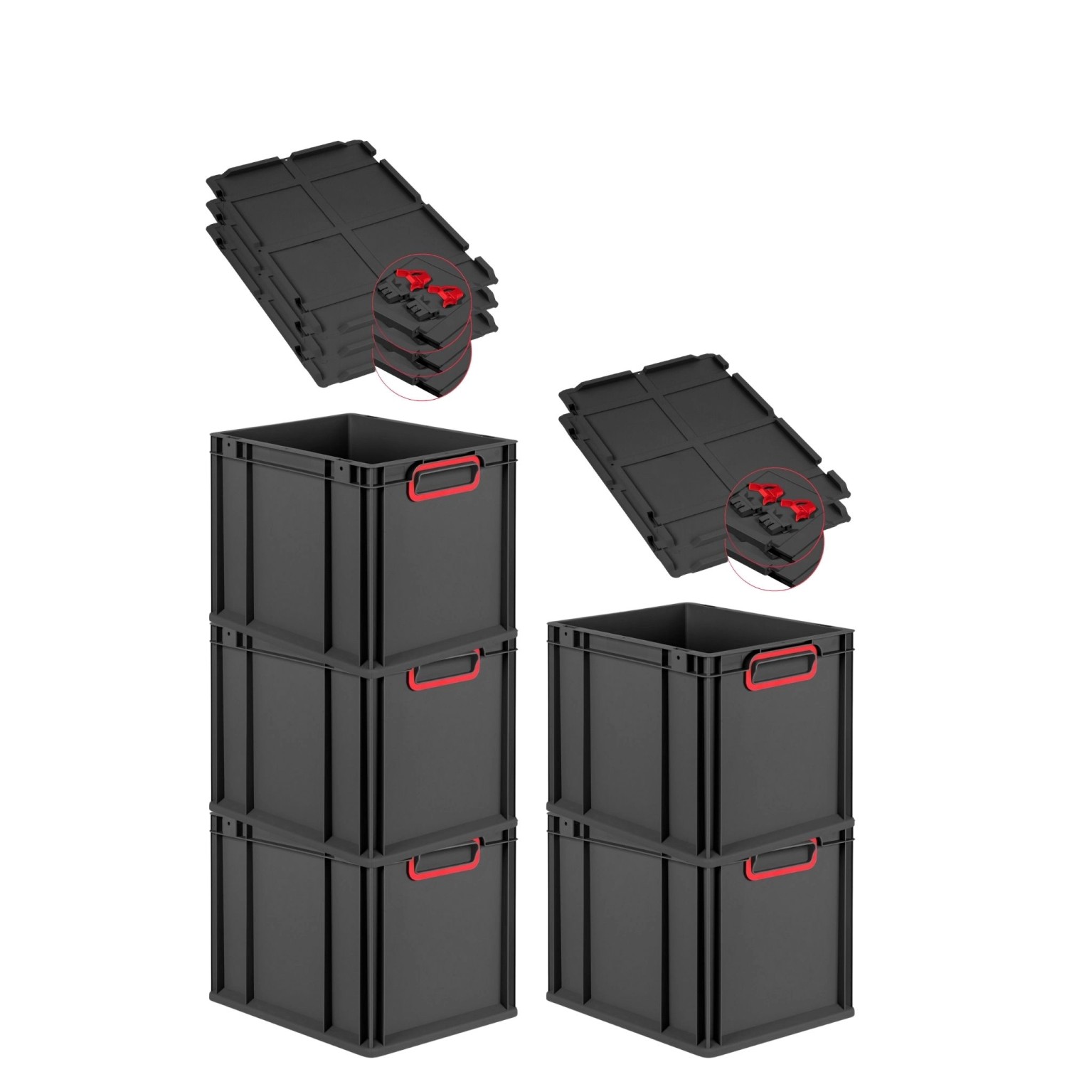 PROREGAL SuperSparSet 5x Eurobox Nextgen Color Mit Scharnierdeckel HxBxT 32 günstig online kaufen