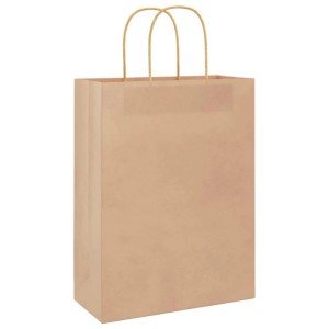 vidaXL Papiertragetaschen 250 Stk mit Henkeln Braun 26x12x35 cm 4101590