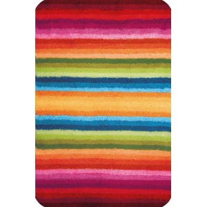 Meusch Badteppich Funky Multicolor, 70x120 cm, mit bunten Streifen.