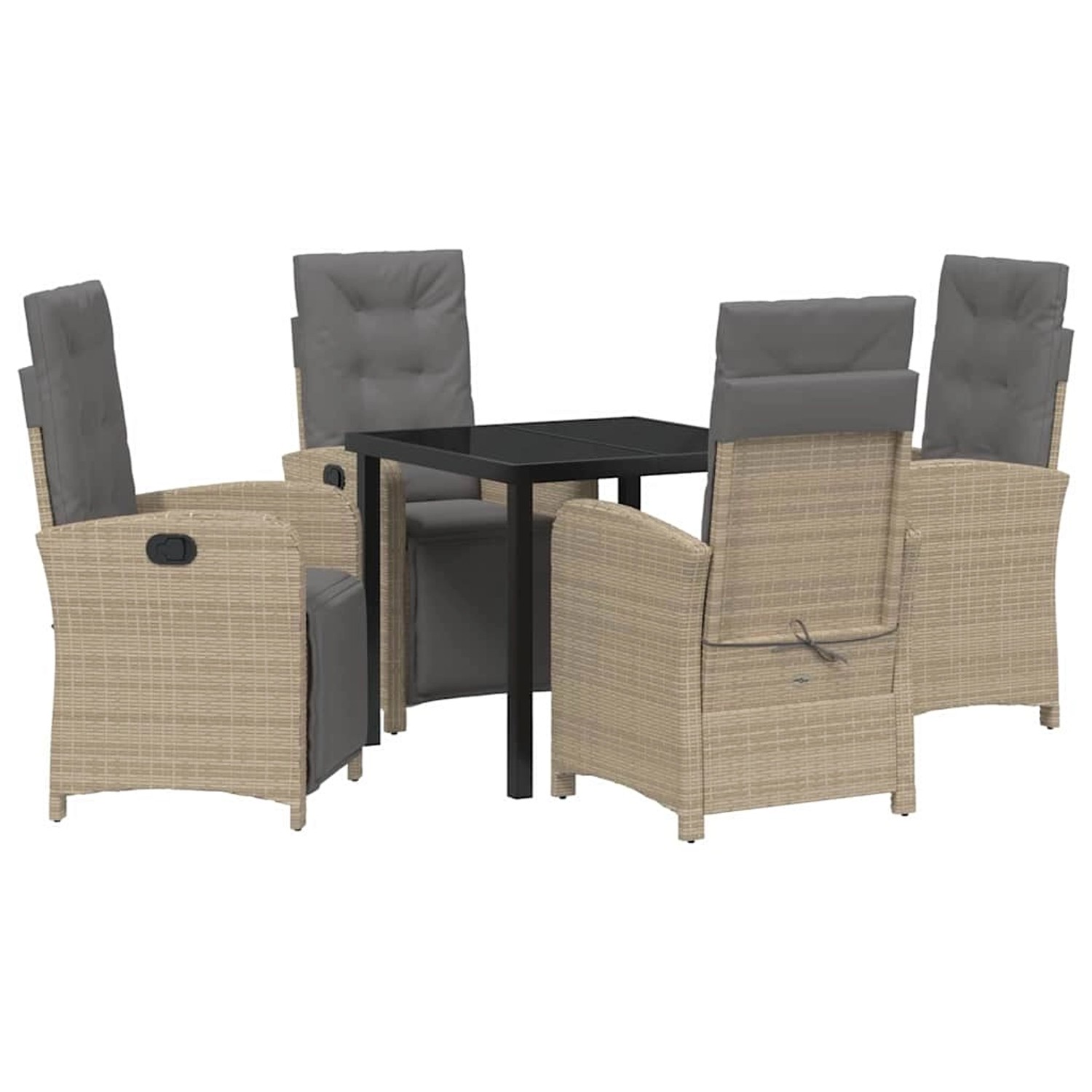 vidaXL Garten Essgruppe 5-Tlg Beige Poly Rattan 3380338 günstig online kaufen