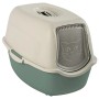 Rotho Katzentoilette Eco Bailey in Grün/Sand mit Schwingtür und Aktivkohlefilter.