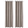 Sandfarbene Beautissu Amelie Thermogardinen, 2er Set, 140x245cm, mit Ösen. Verdunkelnd und isolierend.