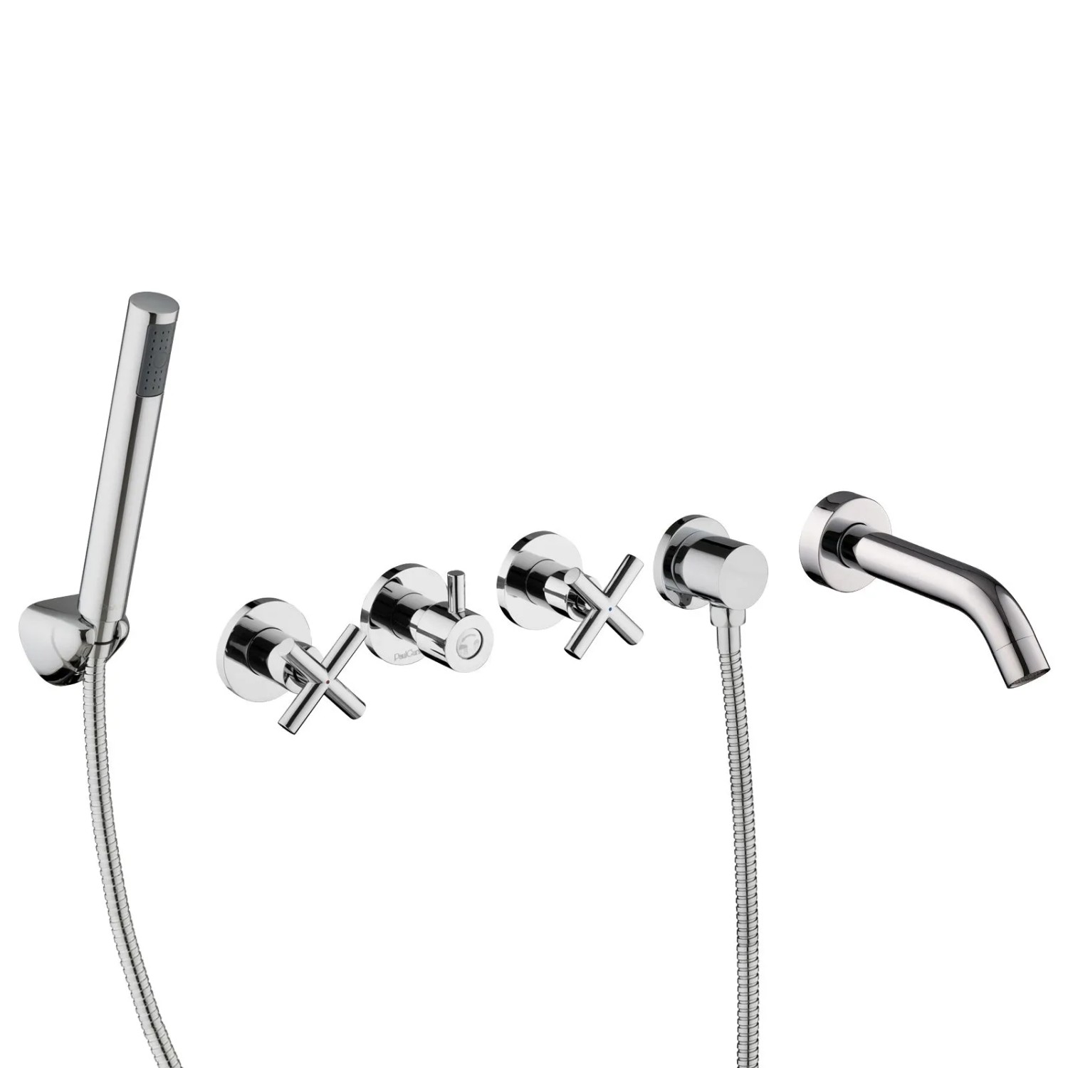PaulGurkes Unterputz Set Badewanne Kreuzgriff Zweigriffmischer Fertigmontage