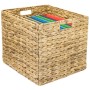 HMF 37246 Aufbewahrungskorb DIN A4 Hängeregister Korb Geflochten Wasserhyazinthe zu Kallax 33 x 38 x 32 cm