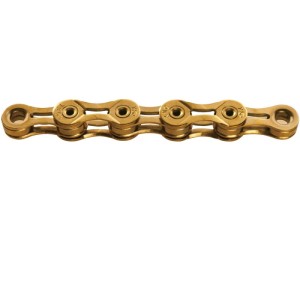 Goldene KMC 9-fach Fahrradkette X9SL mit Ti-N Beschichtung, 114 Glieder.
