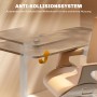 Detailaufnahme: Höhenverstellbarer Schreibtisch mit Anti-Kollisionssystem in Weiß.
