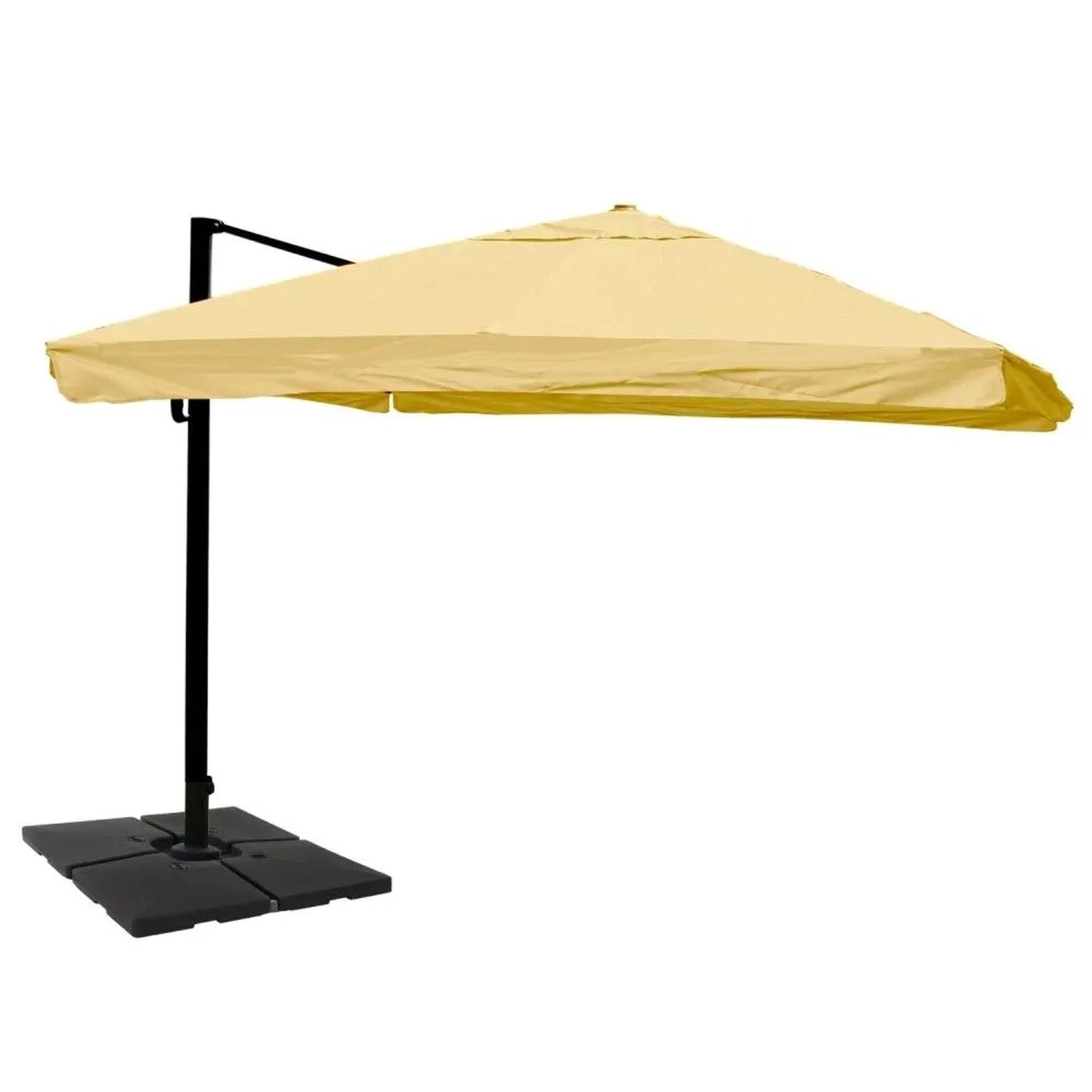 MCW Ampelschirm A96 3,5x3,5m Alu Flap Creme mit Ständer