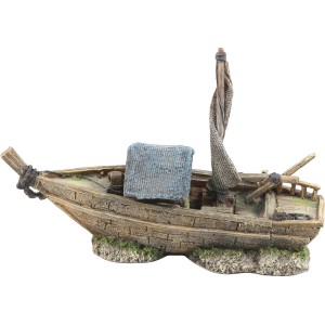 Aquarium Deko: Detailreiches Segelboot, 30 cm, für eine maritime Unterwasserwelt.