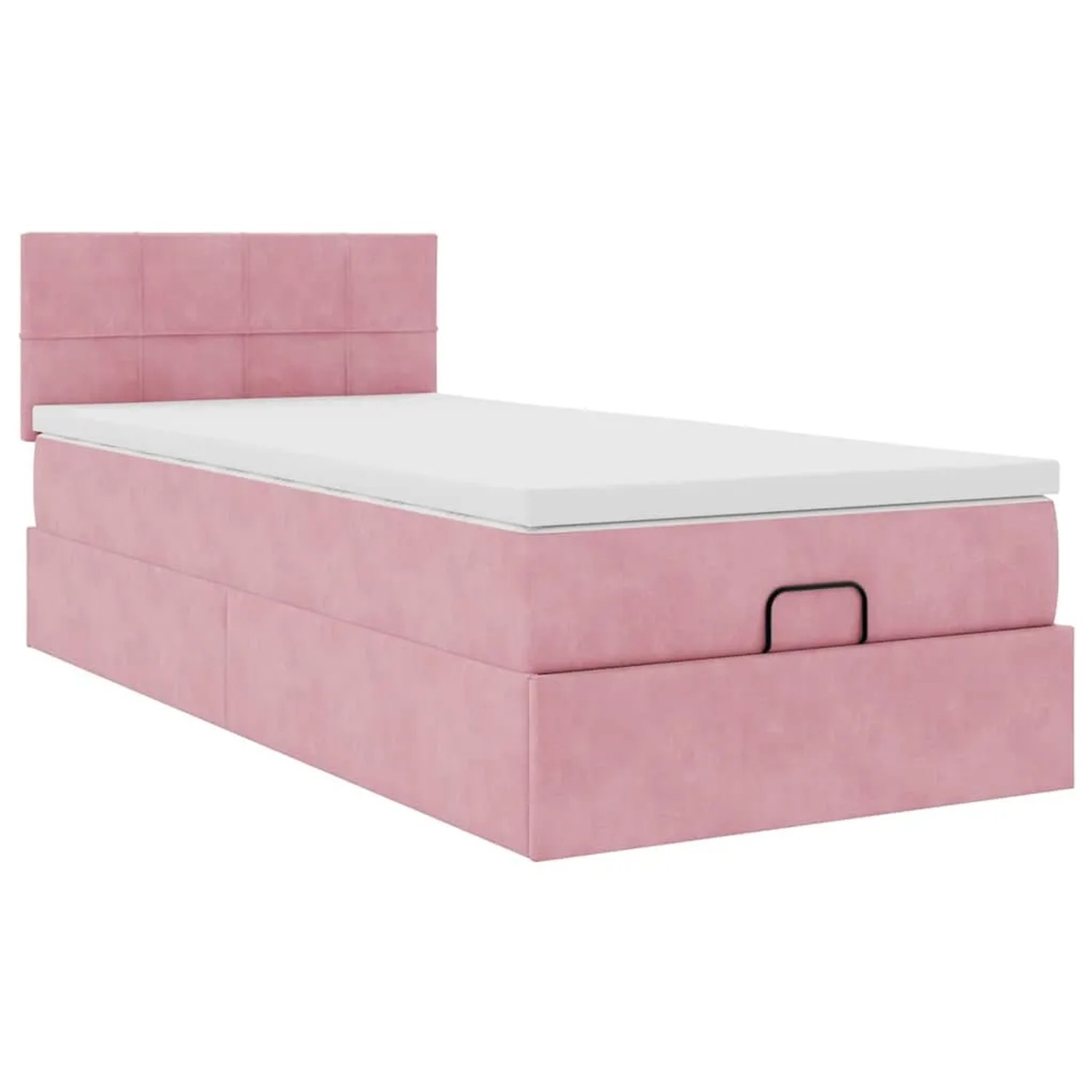 vidaXL Ottoman-Bett mit Matratze Rosa 100x200 cm Samt 3311758