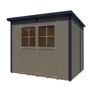 Bertilo Gerätehaus Castano 3, beige, 239x180 cm, mit Doppeltür und Fenster. Weekendhaus aus FSC®-Holz.