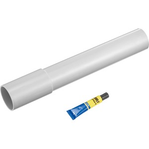 OBI Anschlussrohr für Spülkasten, 300 mm, Farbe Manhattan, inkl. Kleber und Muffe.