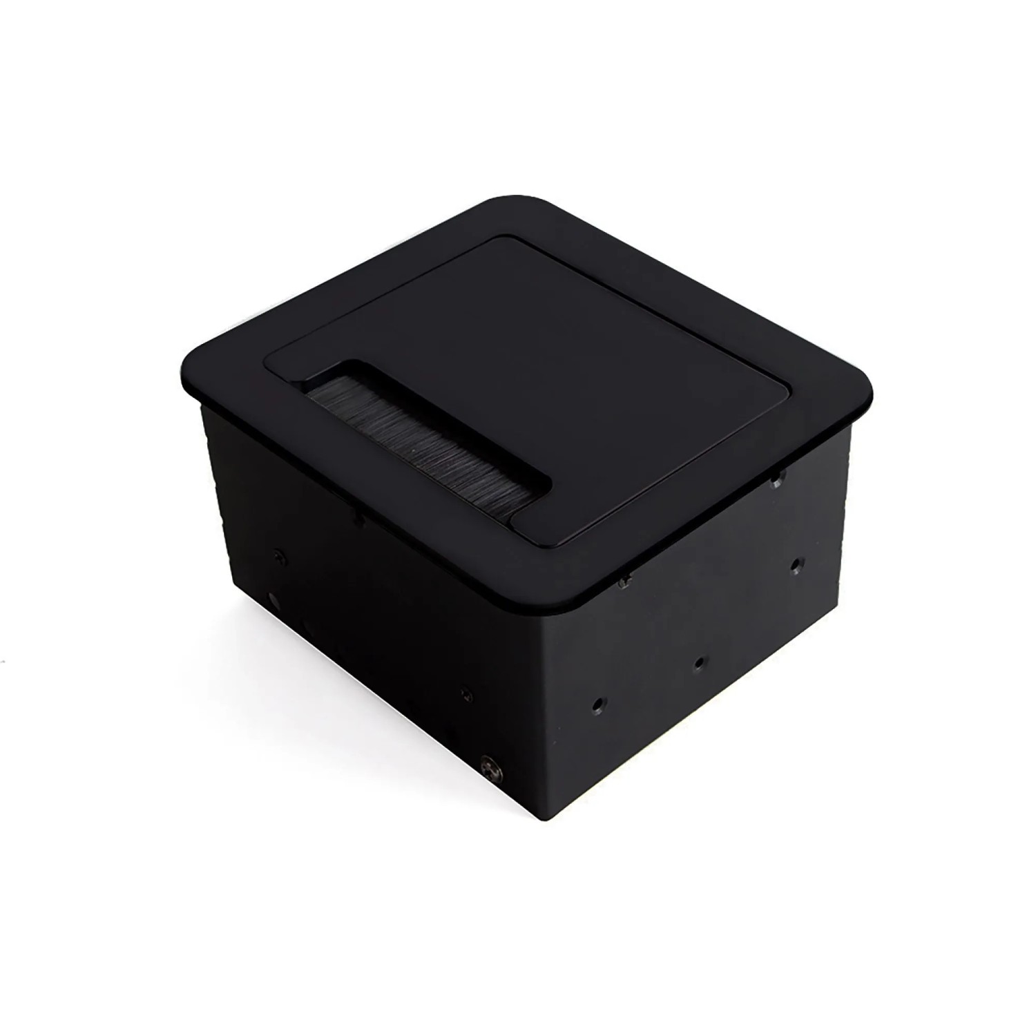 Emuca Desktop Multi Connector Atom 14 130 x 115 mm 1 Schuko Stecker 2 USB Typ A 1 HDMI Stahl und Kunststoff und Aluminium Schwarz Lackiert