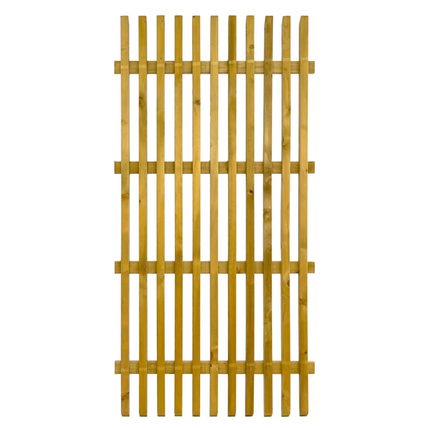 GartenLand Lattenzaun BERGAMO Abgeschrägt 90x180 cm Holzzaun Fichte PEFC KDI Grün mit Abgeschrägten Latten