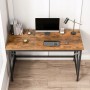 Rebiko Industrieller Computertisch Rustikaler Tisch Braun Loft Metall Retro_2