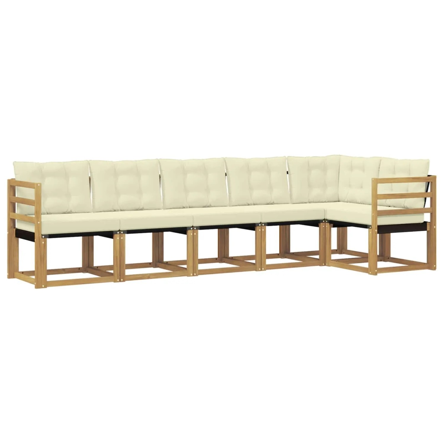 vidaXL Outdoor-Sofagarnitur mit Kissen 6-Tlg Weiß und Creme 3389512