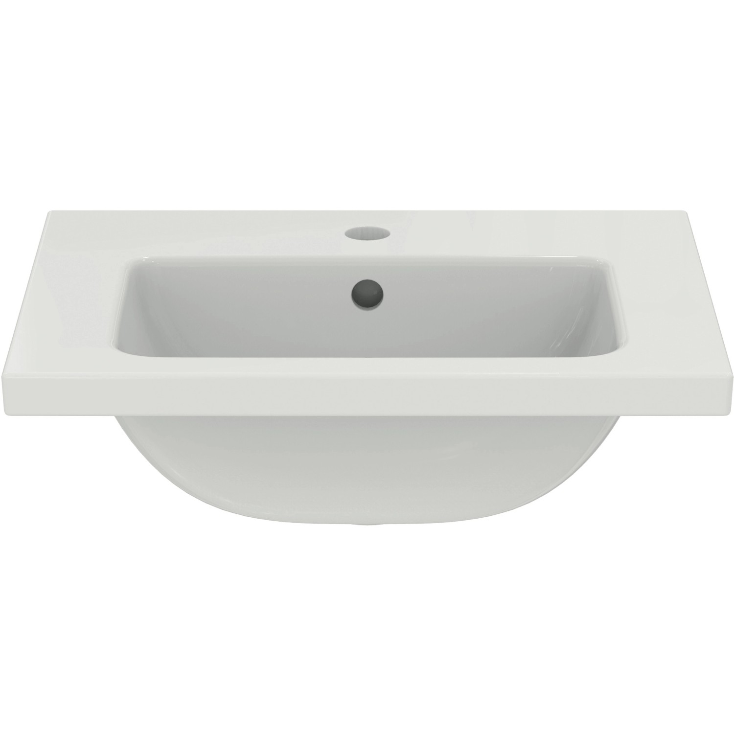 Ideal Standard i.life S Möbelwaschtisch, 51 cm, Weiß, aus Feinfeuerton mit Hahnloch und Überlauf.