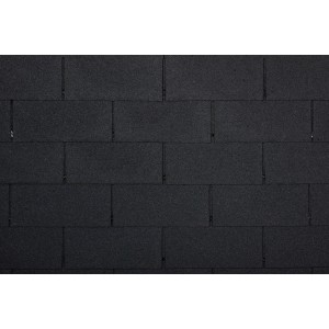 Schwarze Bitumen Rechteckschindeln zur Dacheindeckung, 2 m² Paket.