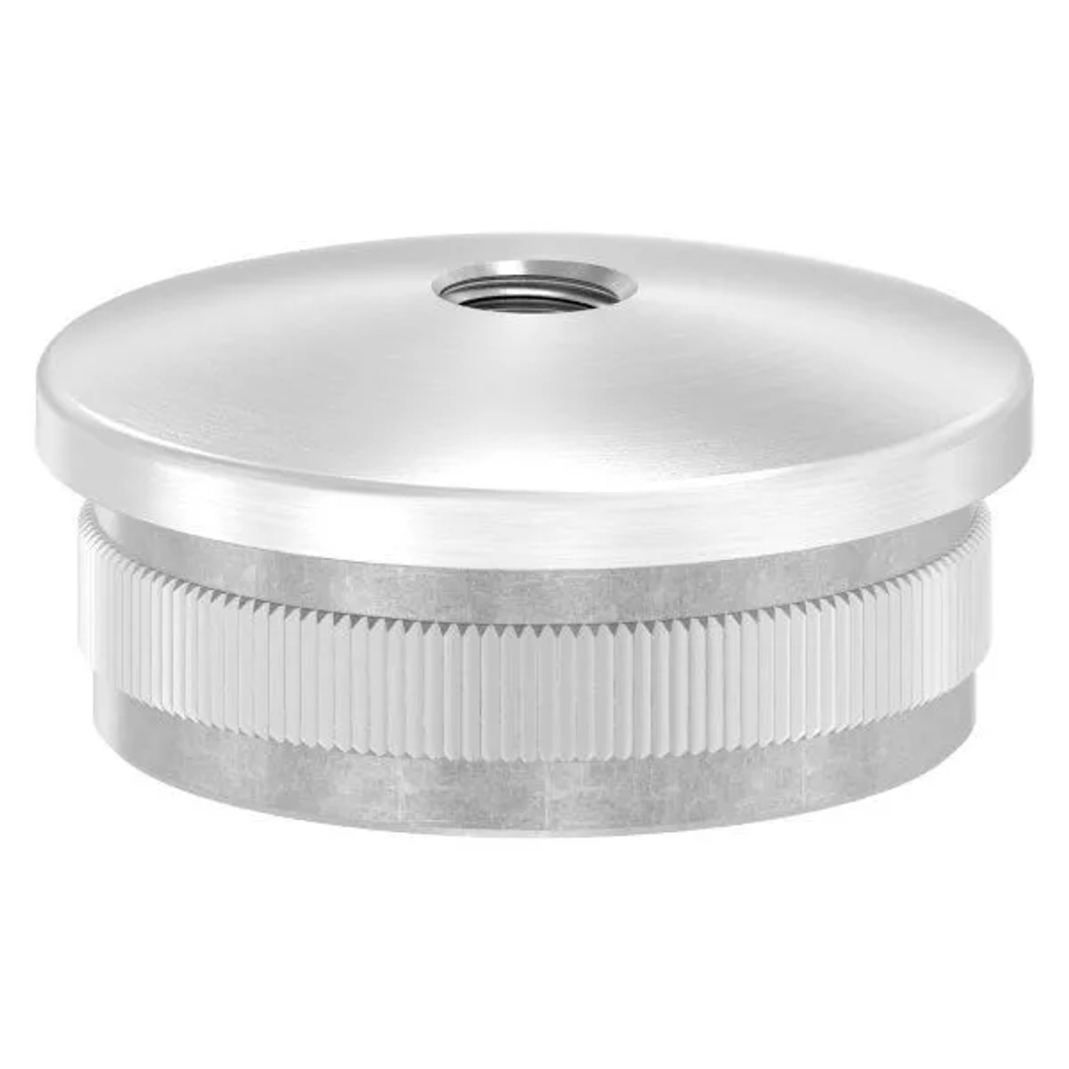 FeNau Einsteckkappe V4A Edelstahl Für Rohr Ø 42,4 X 2,0 mm Mit M8 Gewinde Gewölbt Zum Einschlagen