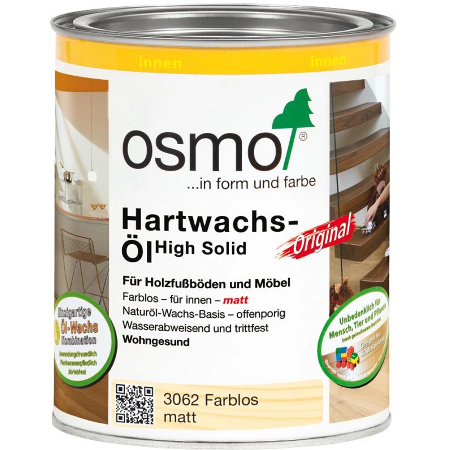 Osmo Hartwachs Öl Original Farblos 750 ml