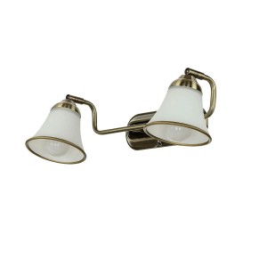 EASYLIGHT Wandleuchte 2-Flammig 42 cm Breit Schwenkbar E14 Metall Glas in Bronze Grando