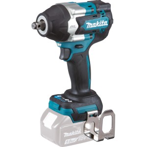 Makita DTW700Z Akku-Schlagschrauber 18V Solo, blau-schwarz, mit Vierkantaufnahme und Gürtelclip.