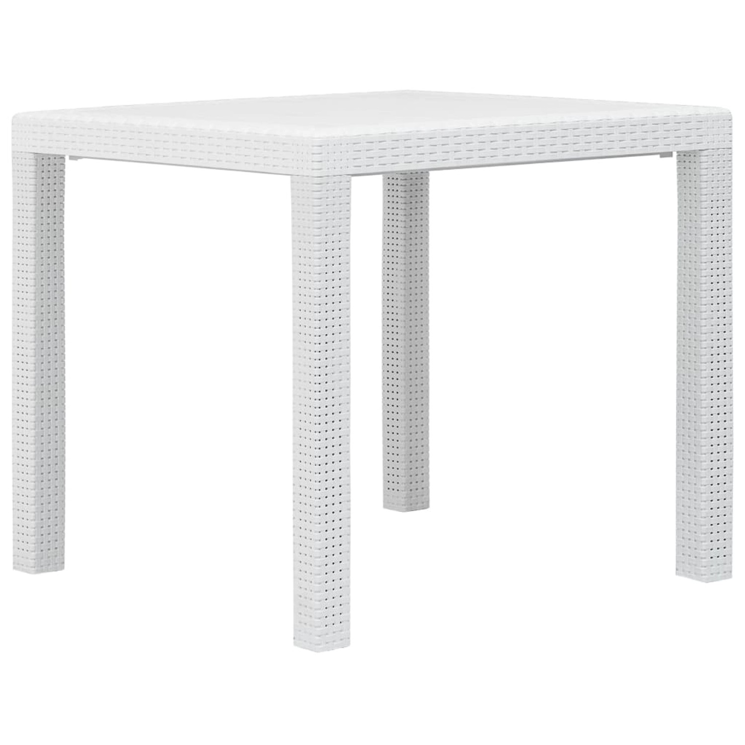 vidaXL Gartentisch Weiß 79x79x72 cm Kunststoff Rattan-Optik 45601 günstig online kaufen