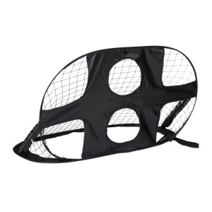 Relaxdays Fußballtor mit Torwand Polyester Baumwolle Stahl Schwarz Pop Up 80 cm x 120 cm x 85 cm 880 g