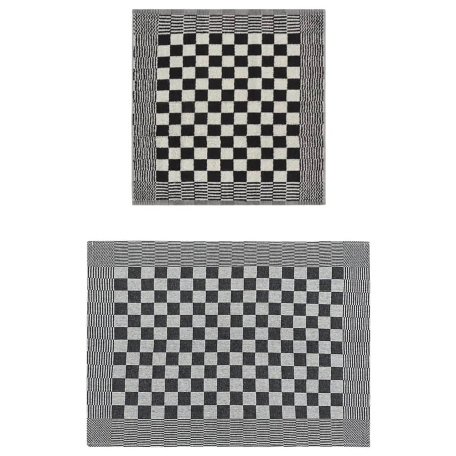 vidaXL 10-Tlg Handtuch-Set Schwarz und Weiß Baumwolle 136291 günstig online kaufen