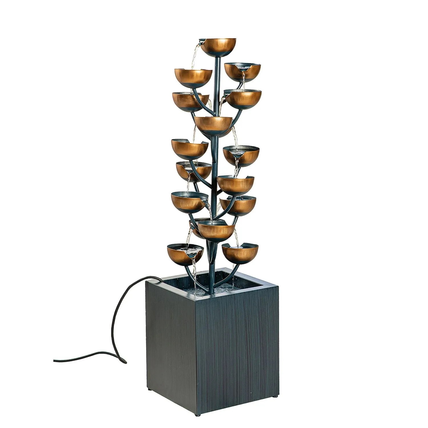 Gilde Brunnen Anthrazitfarben Kupferfarben 95 cm x 26 cm
