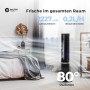 Balter Turmventilator VT-11-BL mit Luftbefeuchter im Raum, Oszillation 80 Grad.