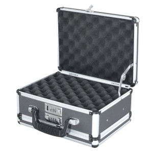 HMF 14411-02 Alu Transportkoffer Doppelseitig 31 x 26 x 15 cm Schwarz