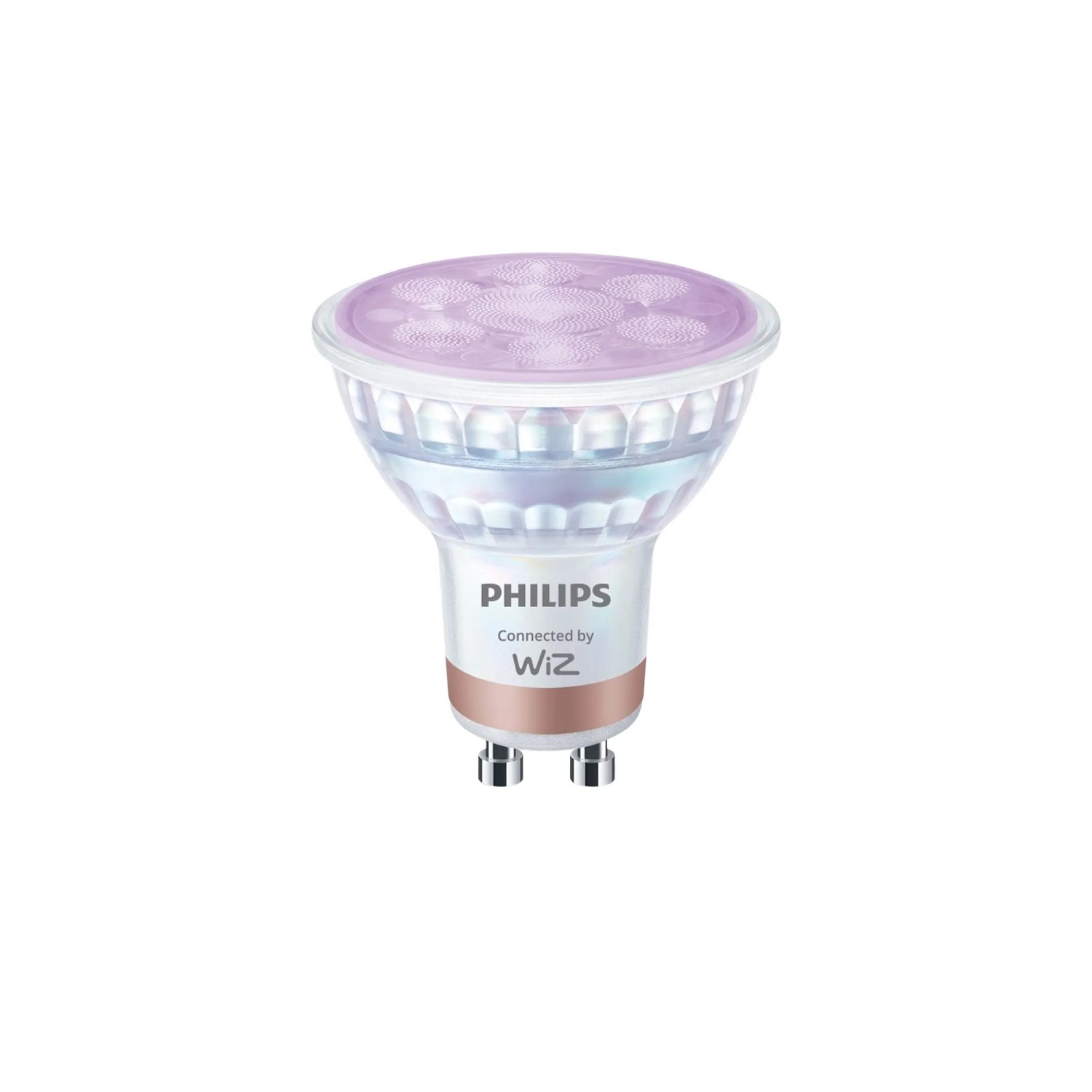 Philips WiZ GU10 Smart Leuchtmittel RGB. Smarte LED-Lampe mit farbigem Licht für Einbauleuchten und Strahler.