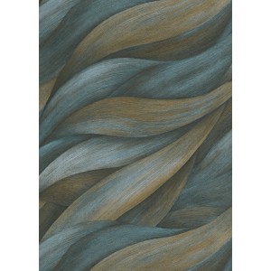 Erismann Vliestapete Casual Chic mit blau-braunem Wellenmuster.