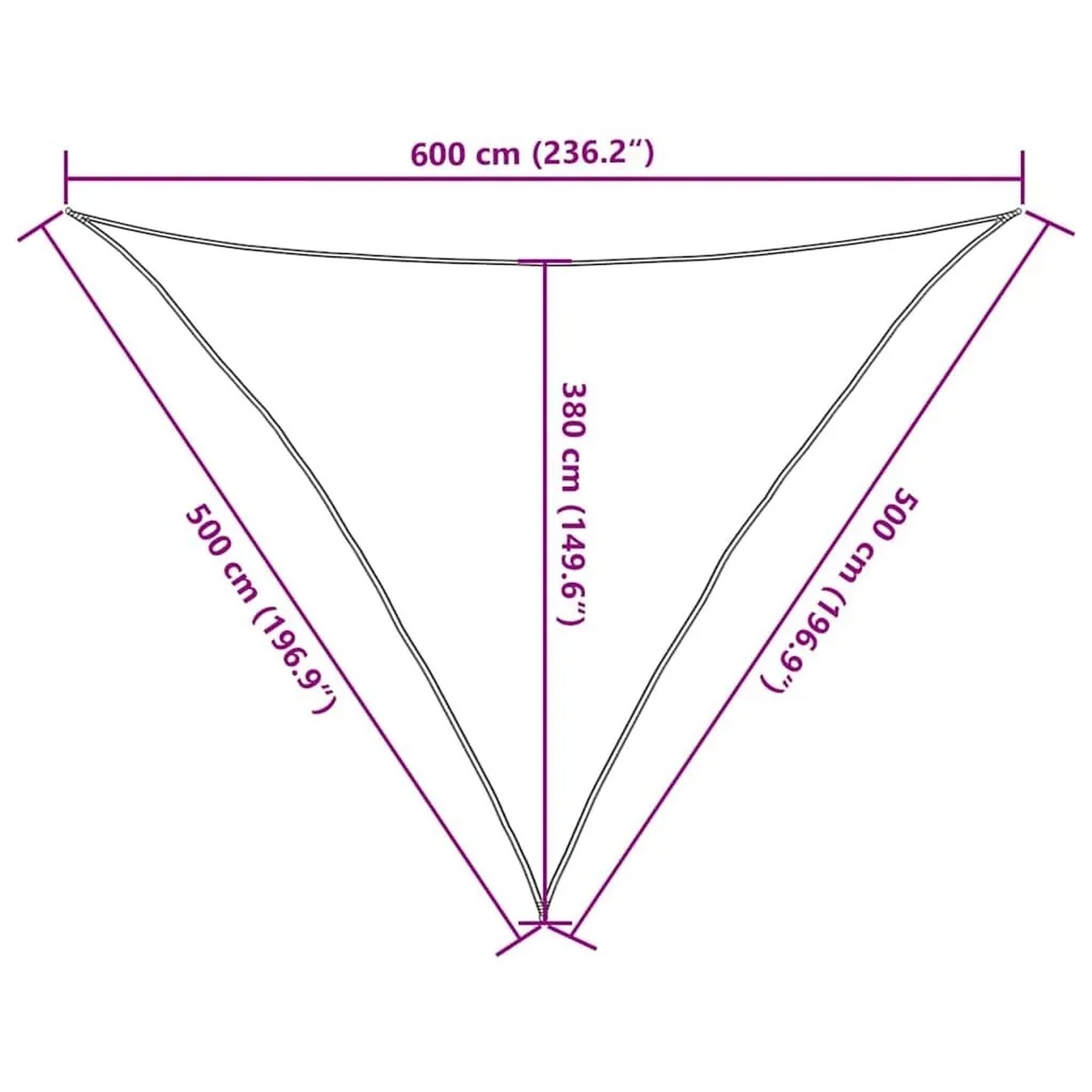 vidaXL Sonnensegel 160 g/m² Rot 5x5x6 m HDPE 311650