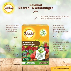 Solabiol Beeren- & Obstdünger 1,5kg: Universaldünger für süße Früchte und reiche Ernte.