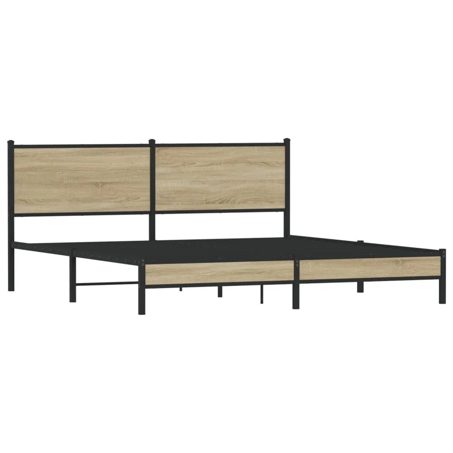 vidaXL Metallbett ohne Matratze Sonoma-Eiche 160x200 cm 4007871