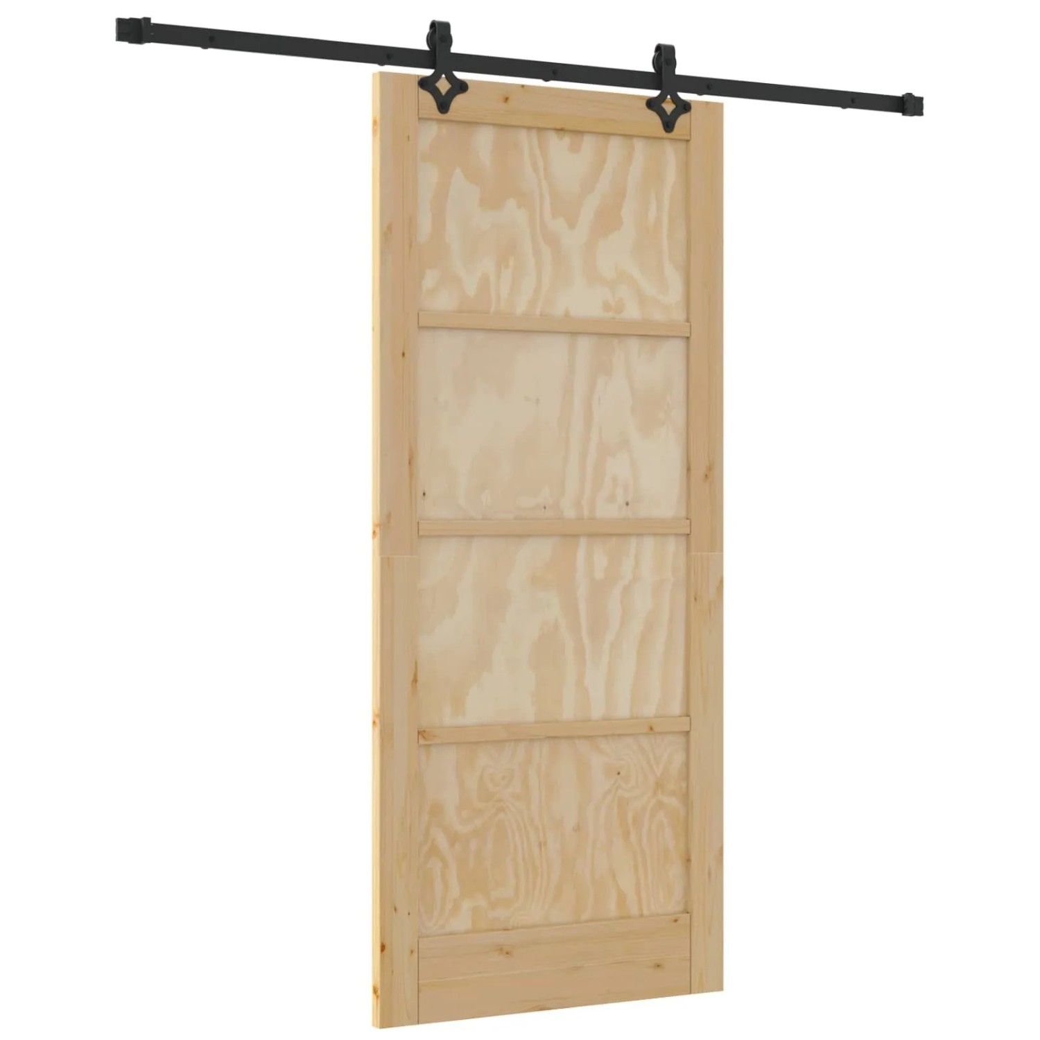 vidaXL Schiebetür Natur und Schwarz 86 x 198,5 cm 3445519