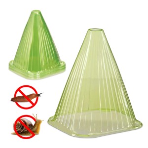 Relaxdays Pflanzenhut Kunststoff Grün Schneckenabwehr 24er Pack