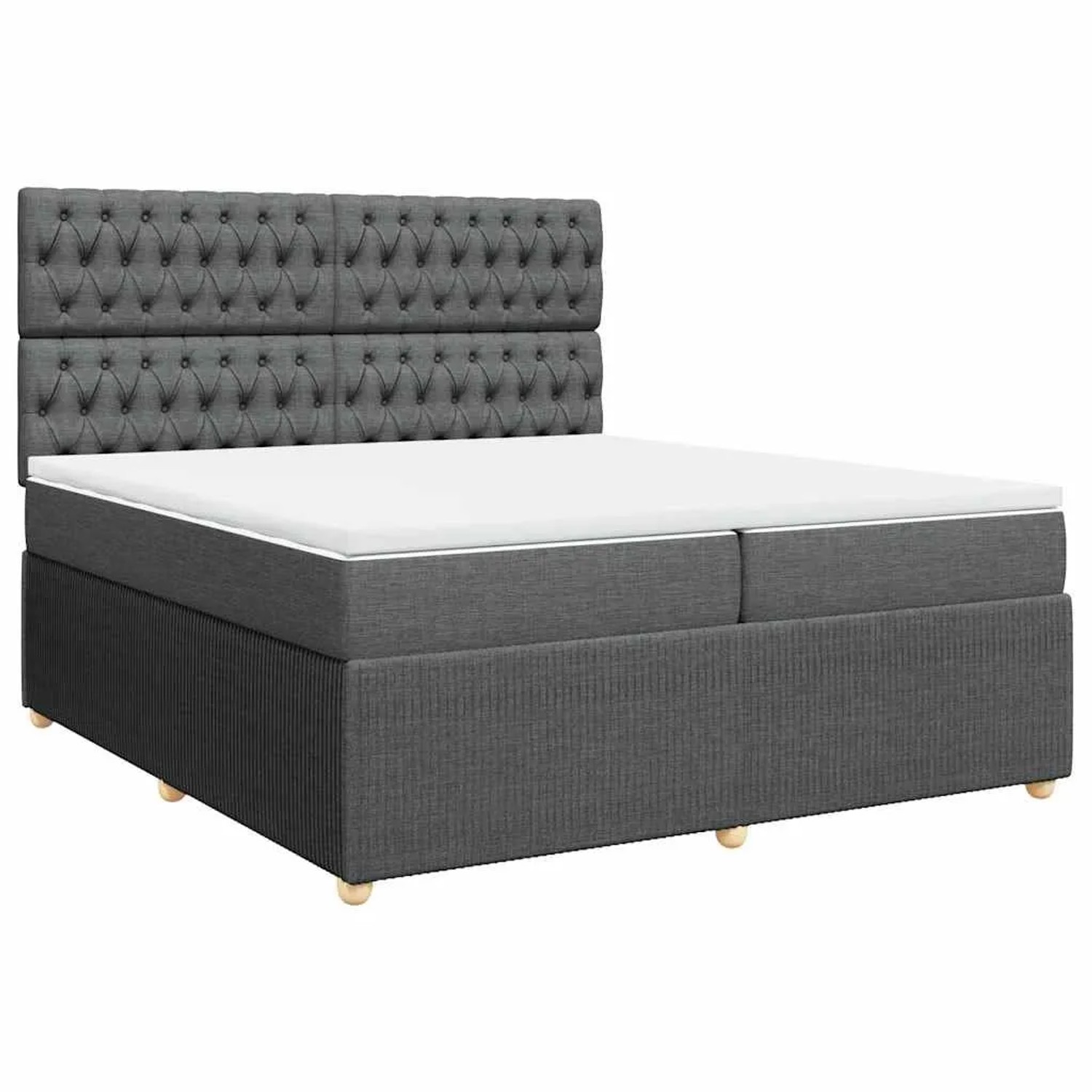 vidaXL Boxspringbett mit Matratze Dunkelgrau 200x200 cm Stoff 3294471 günstig online kaufen