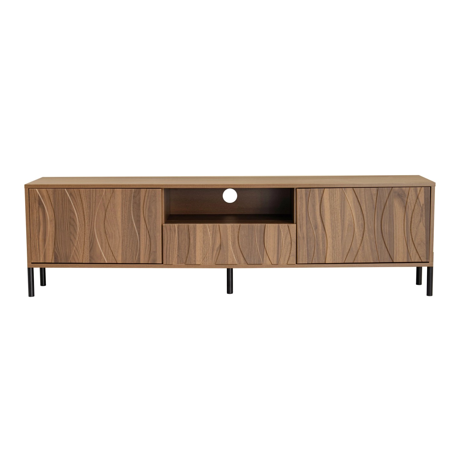 okwish TV-Schrank mit Türen Stauraum Wohnzimmer 160x35x46cm Natur