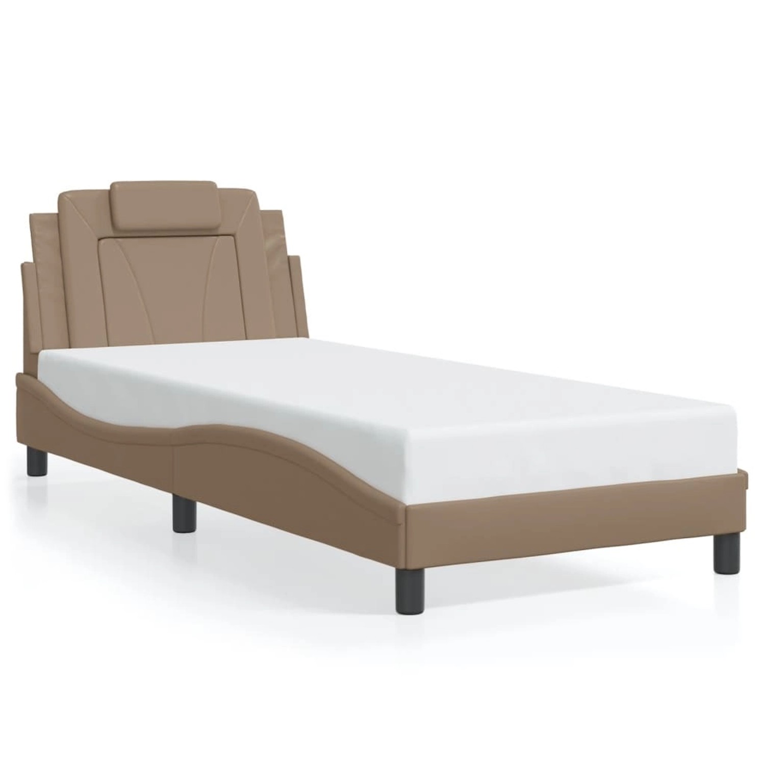 vidaXL Bettgestell Viana ohne Matratze Cappuccino-Braun 90x190 cm Kunstlede günstig online kaufen