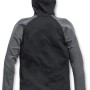 Puma Workwear Hoodie Champ, Stahlgrau-Carbon, Rückansicht. Kapuze und Kordelzug sichtbar.