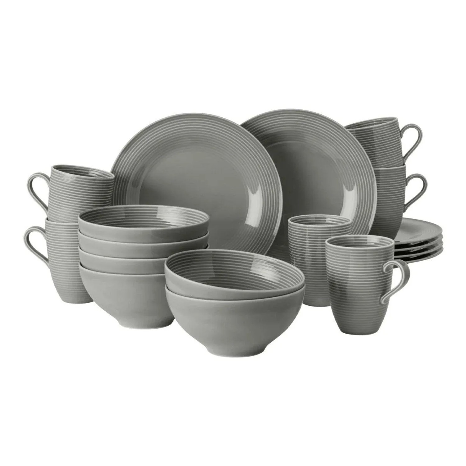 Seltmann Weiden Beat Color Glaze Frühstücks-Set 18-teilig Perlgrau