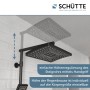 Schütte Überkopf-Brauseset Trento, Thermostatarmatur, Schwarz Matt, höhenverstellbare Regendusche.