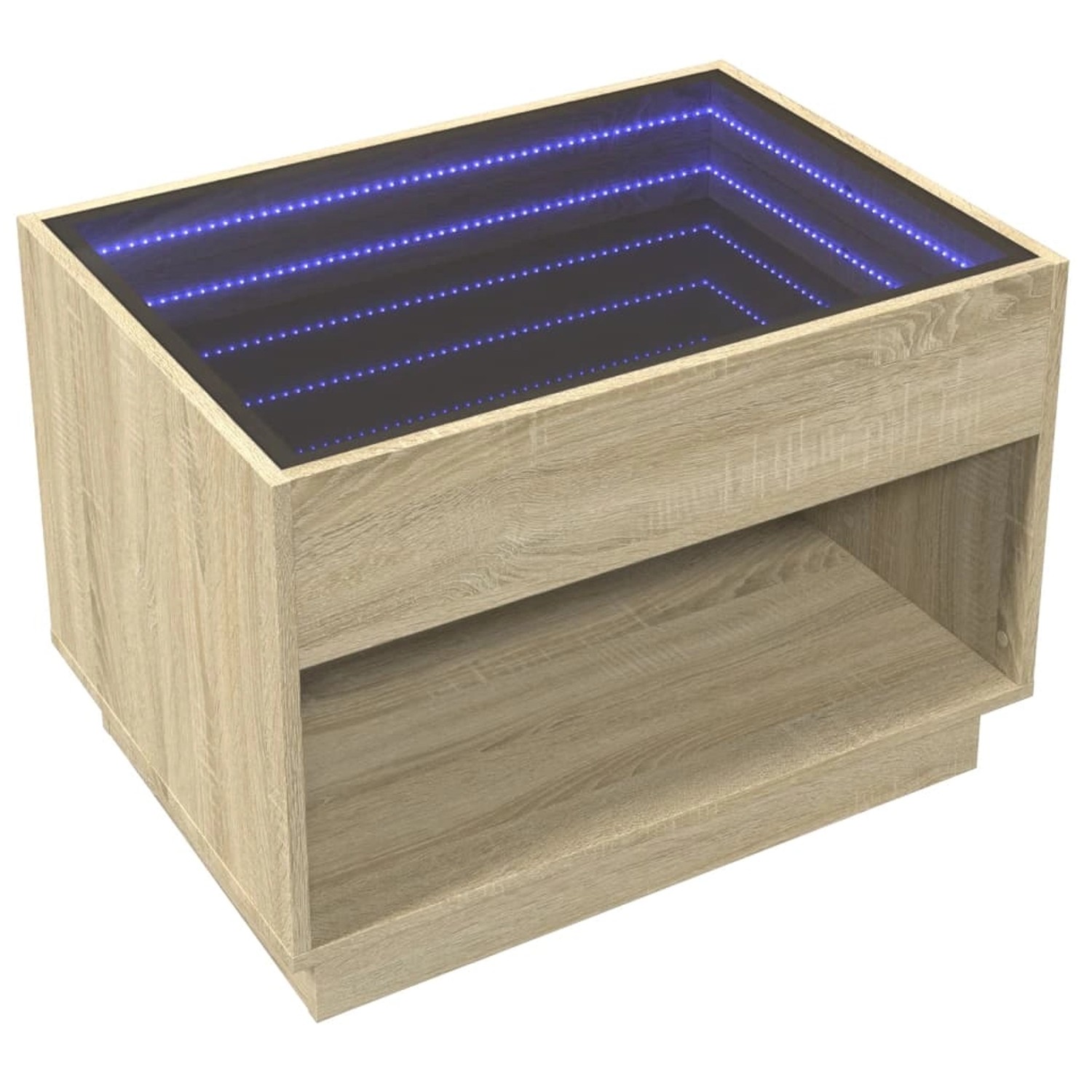 vidaXL Couchtisch mit Infinity-LED Sonoma-Eiche 70x50x50 cm 847660 günstig online kaufen