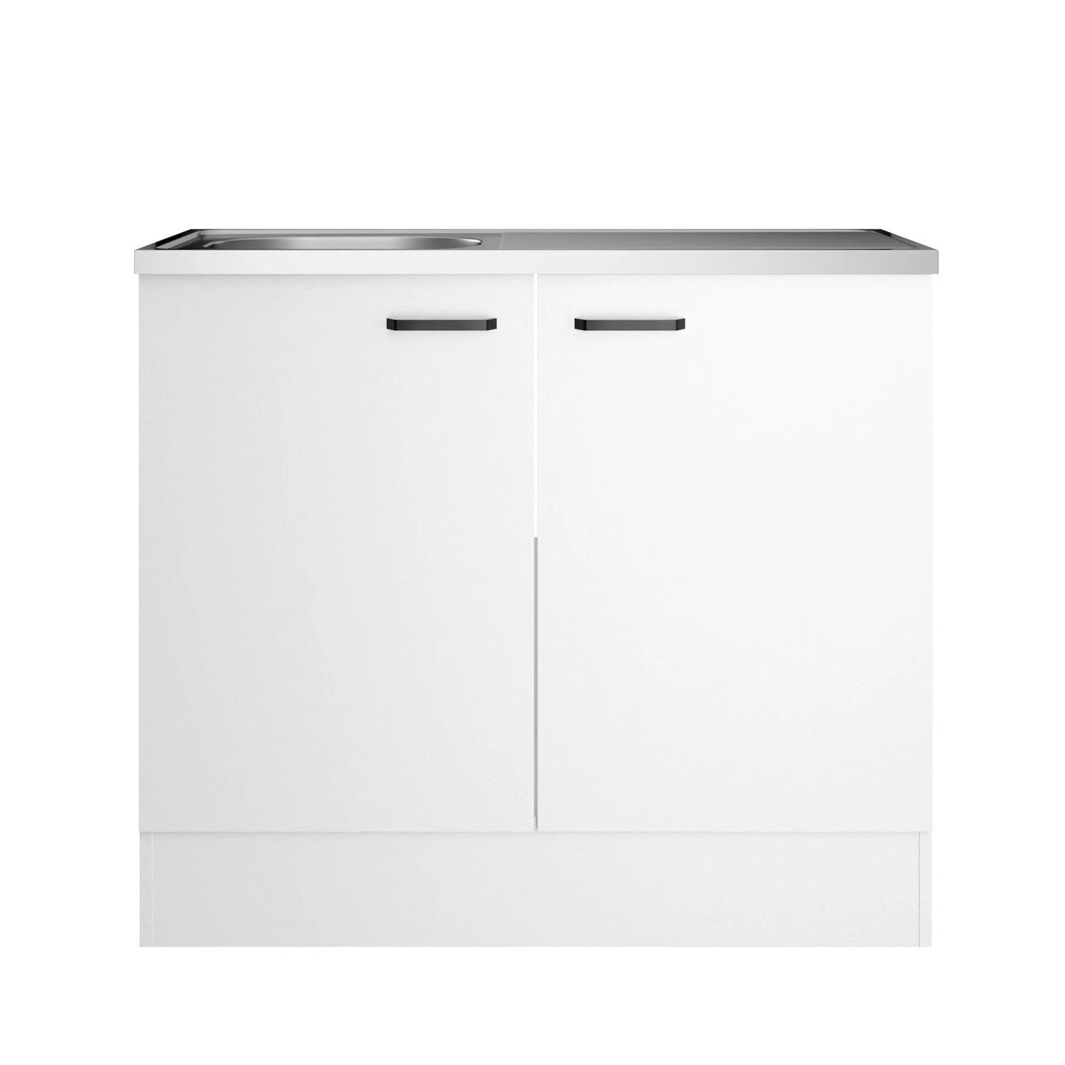 OPTIFIT Spülenunterschrank Bonn214 100 x 88,2 x 50 cm Weiß mit 2 Türen