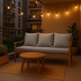 Graues Setgarden Bankkissen-Set für 3-Sitzer Gartenbank, bestehend aus Sitz- und Rückenkissen.