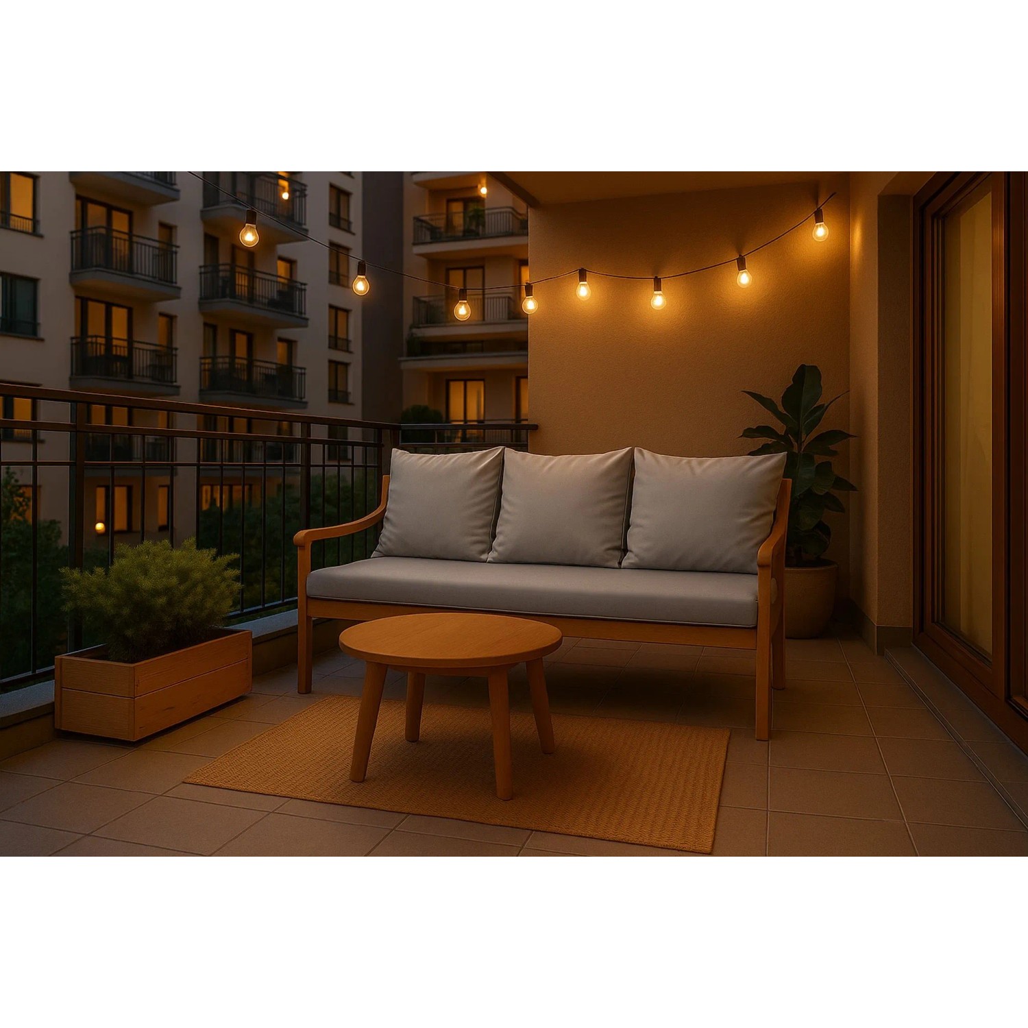 Graues Setgarden Bankkissen-Set für 3-Sitzer Gartenbank, bestehend aus Sitz- und Rückenkissen.