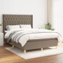 vidaXL Boxspringbett Taupe (140x200 cm) mit Matratze und Stoffbezug.